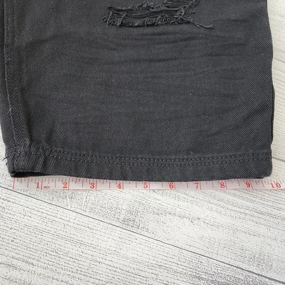 Plus Size Black Distressed Denim Shorts - Picture 10 of 16